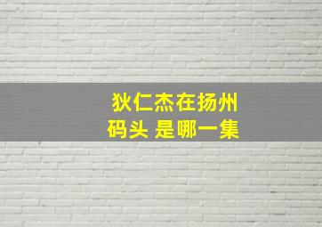 狄仁杰在扬州码头 是哪一集